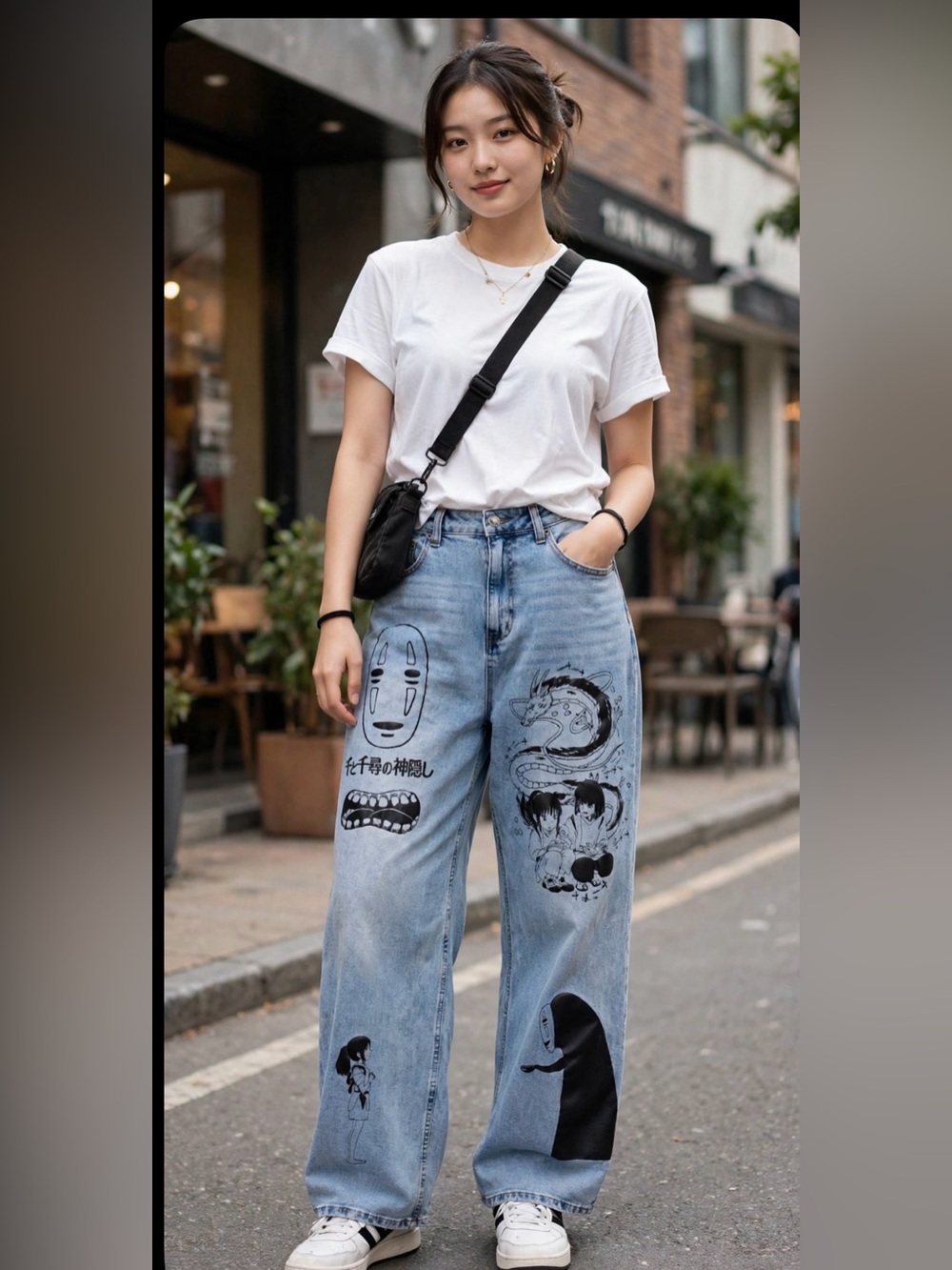 Her Universe Studio Ghibli Spirited Away Wide Leg Jeans Sz 15 No Face Haku Anime